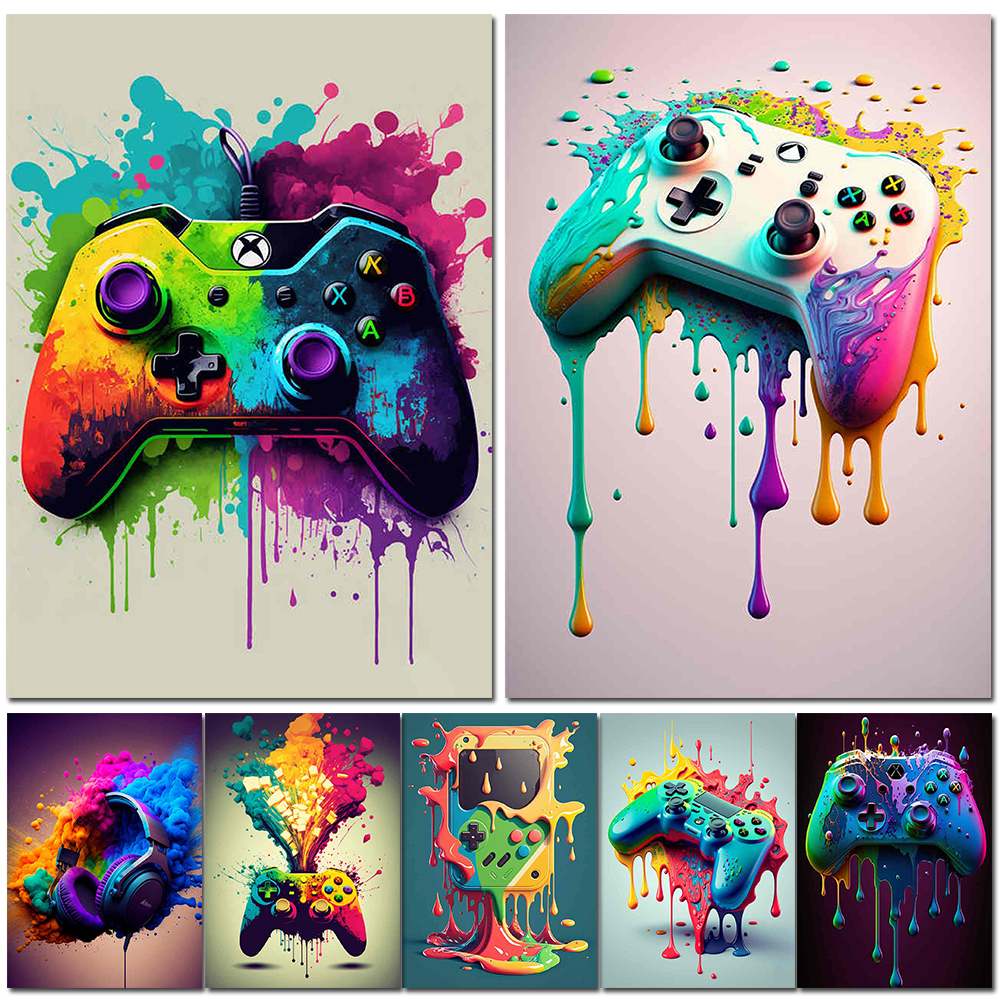 Esports Gaming Wallpaper - 80s Colorful Punk Neon Gamer Controller