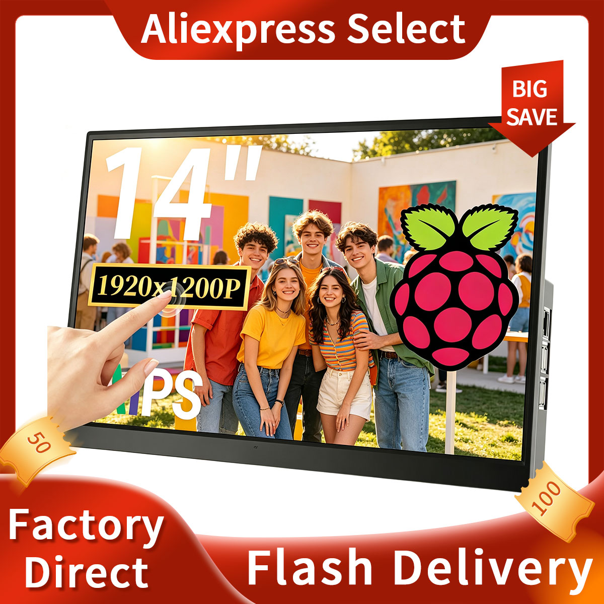 Zero Esports Gaming Gear - 14inch Touchscreen Monitor for IPS Display