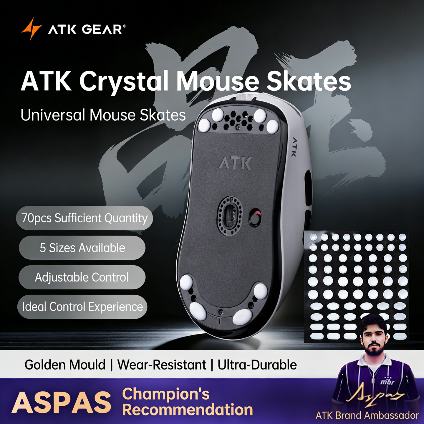 ATK Crystal Jade Teflon Mouse  - Esports Gaming Mouse Pad ulasan dan harga