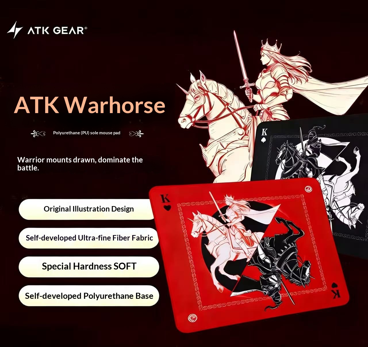 Original Genuine ATK Warhorse  - Esports Gaming Mouse Pad ulasan dan harga